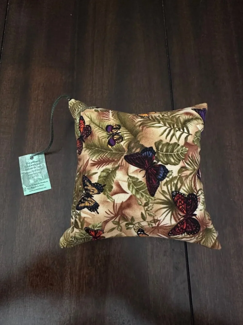 Butterfly Print Balsam Fir Scented Sachet Pillow By Maine Balsam Fir Products